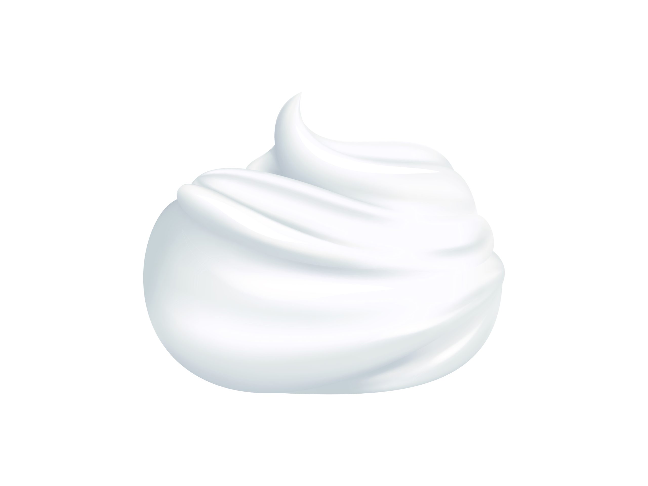 Minoxidil foam on white background