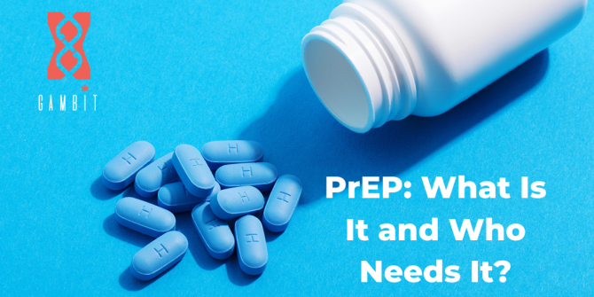 PrEP pills in a blue background