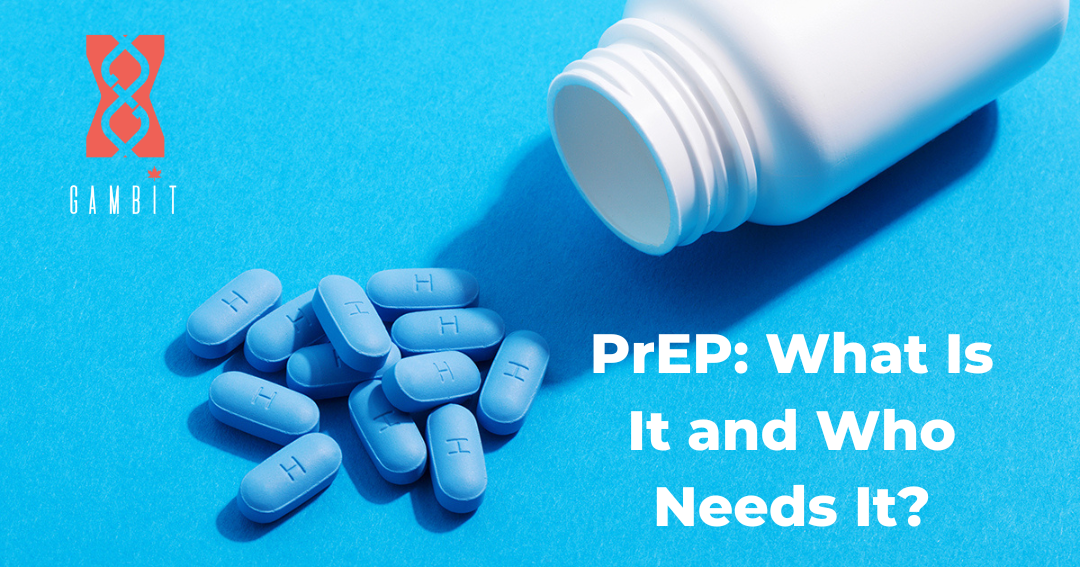 PrEP pills in a blue background